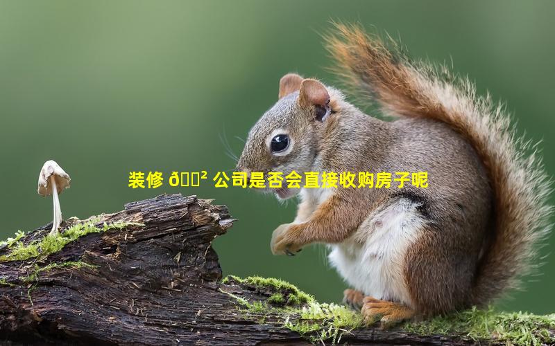 装修 🌲 公司是否会直接收购房子呢